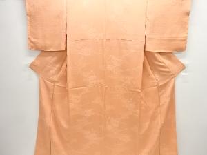 逆雲取りに貝桶・亀甲模様織出し色無地着物